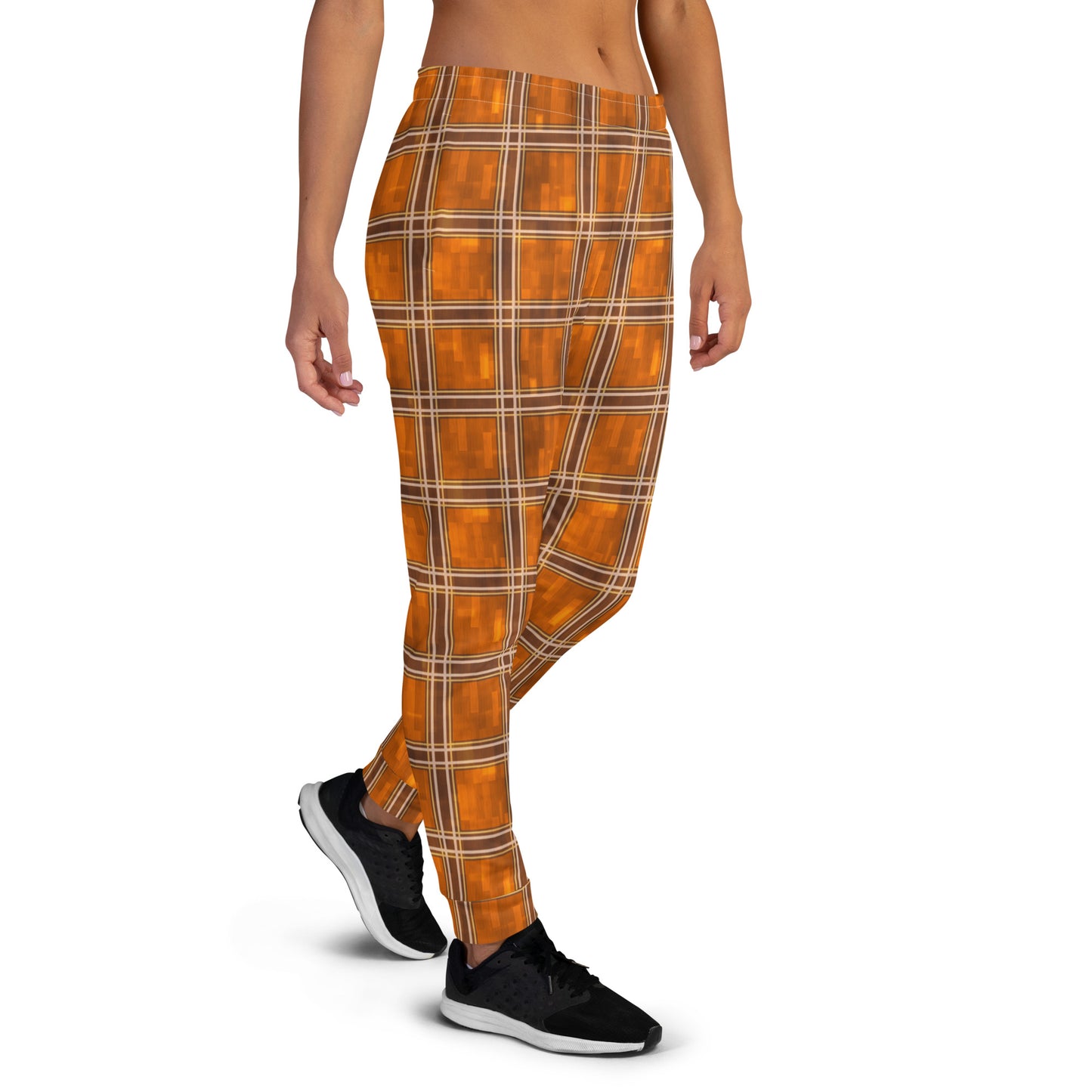 Women's Joggers Orange Plaid