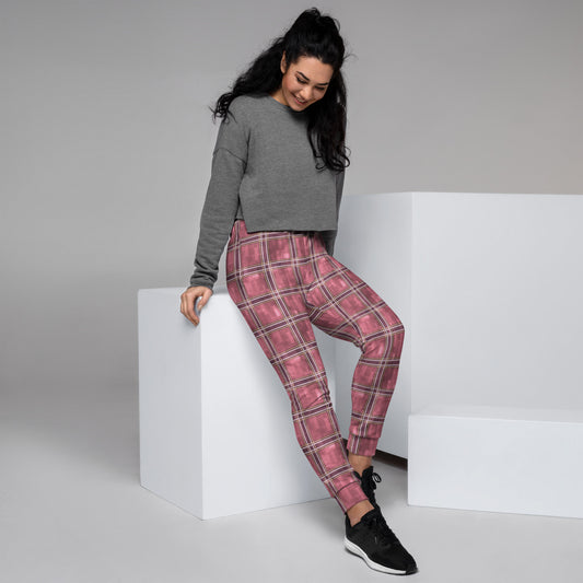 Women's Joggers Pink Sakura Plaid