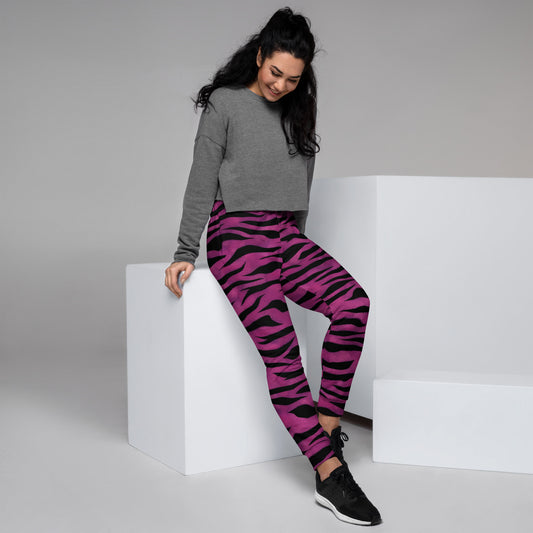 Women's Joggers Purple Animal Print