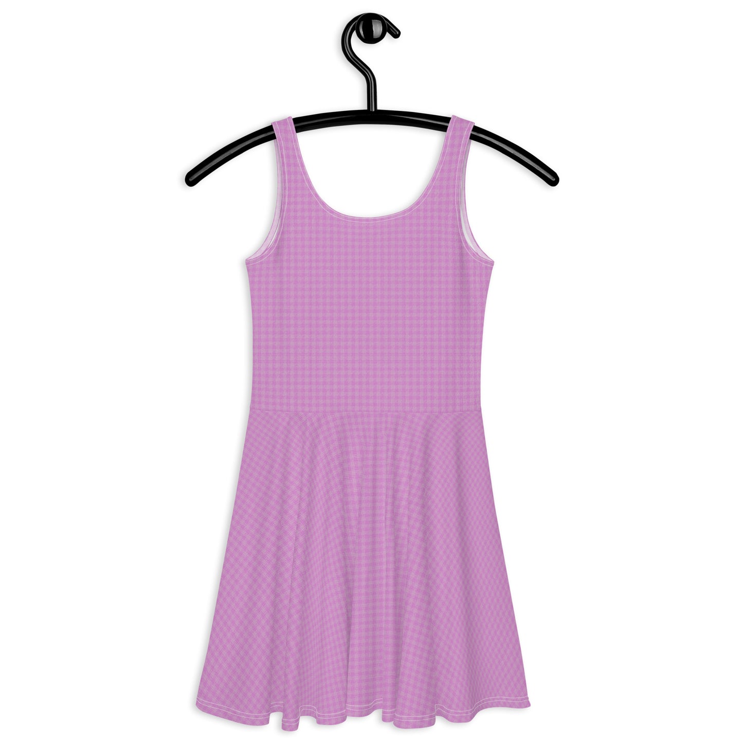 Women's Skater Dress Pink Houndstooth-Gingham Mix