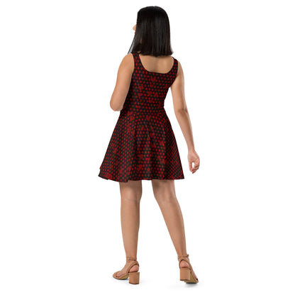 Skater Dress Checkered Heart XOXO Red Argyle