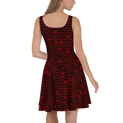 Skater Dress Checkered Heart XOXO Red Argyle