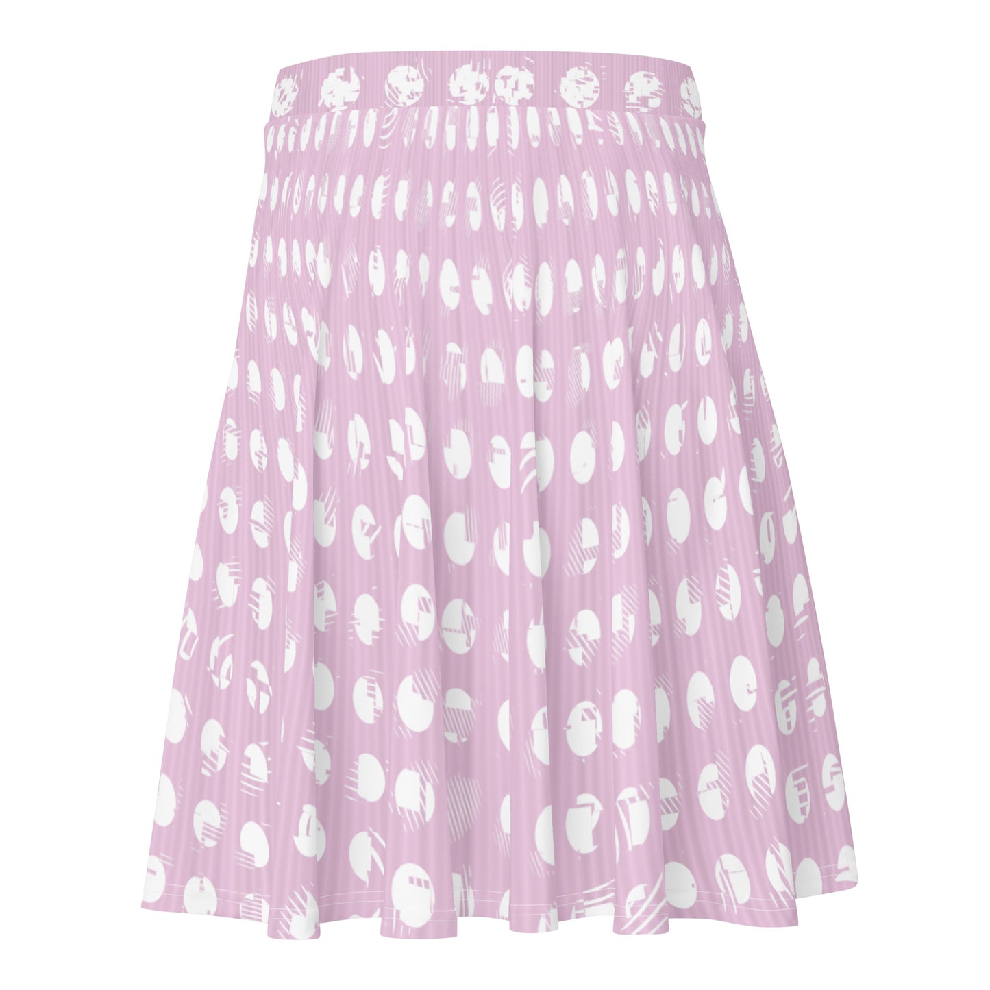 Women's White Polka Dot Pink Skater Skirt