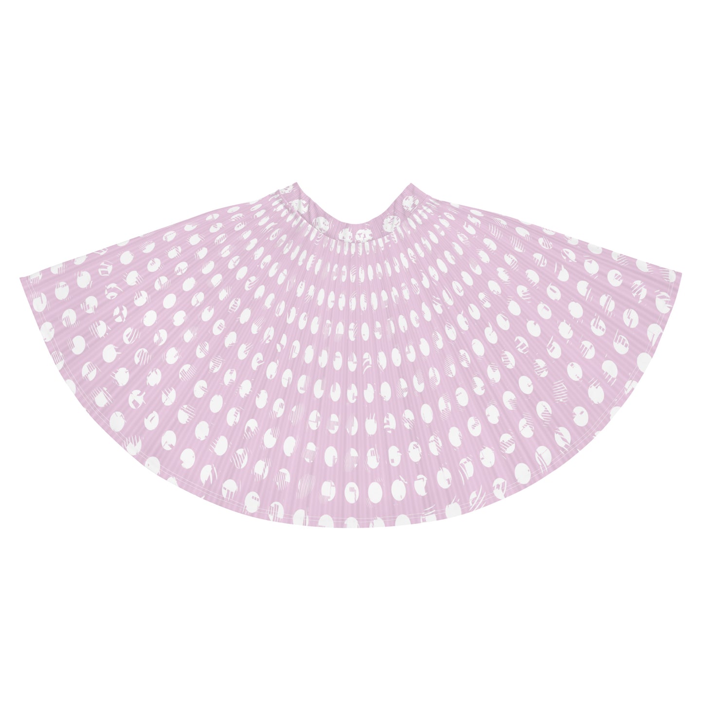 Women's White Polka Dot Pink Skater Skirt