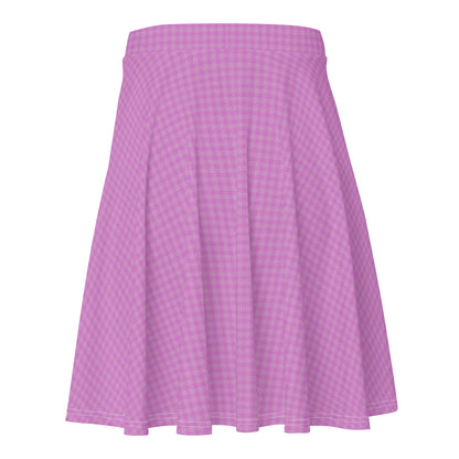 Women's Skater Skirt Pink Houndstooth-Gingham Mix