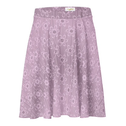 Women's Light Pink Floral Skater Skirt