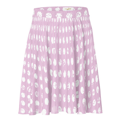 Women's White Polka Dot Pink Skater Skirt