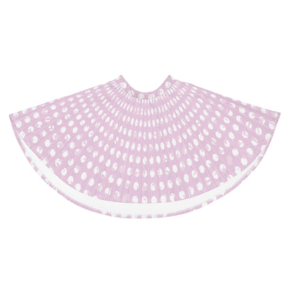 Women's White Polka Dot Pink Skater Skirt