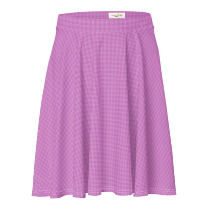 Women's Skater Skirt Pink Houndstooth-Gingham Mix