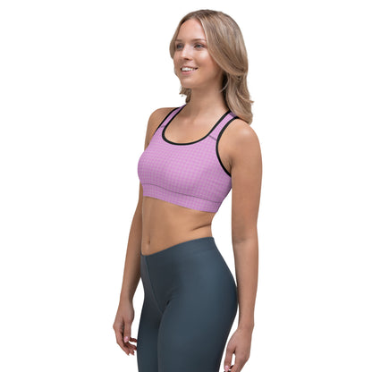 Women's Sports Bra Pink Houndstooth-Gingham Mix