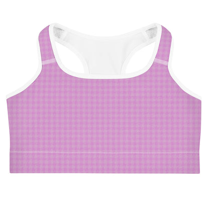 Women's Sports Bra Pink Houndstooth-Gingham Mix