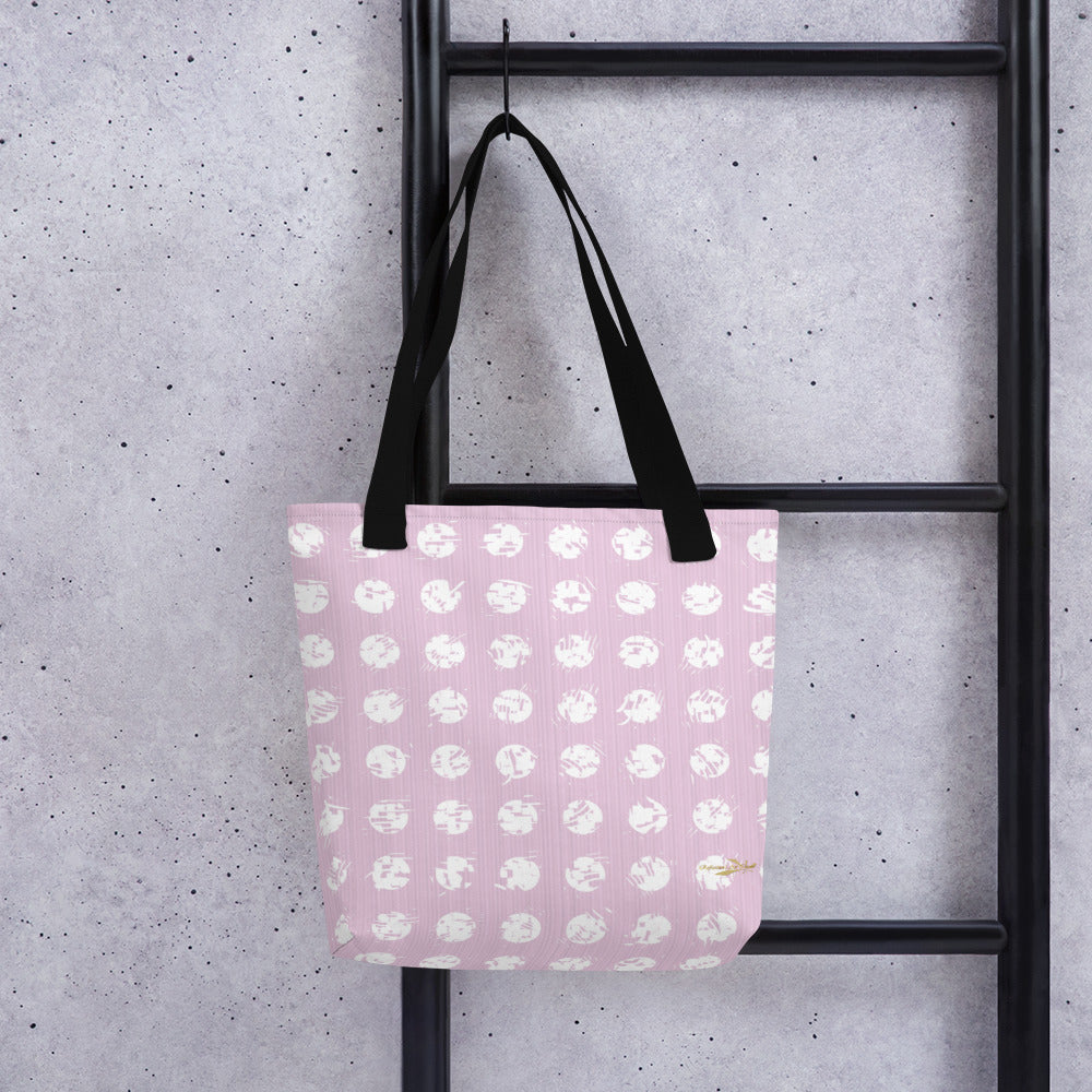 White Polka Dots Pink Tote bag