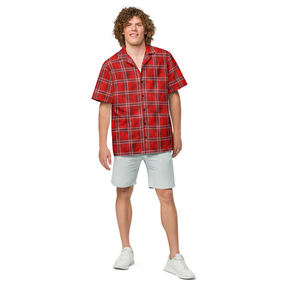 Unisex Button Shirt Red Plaid