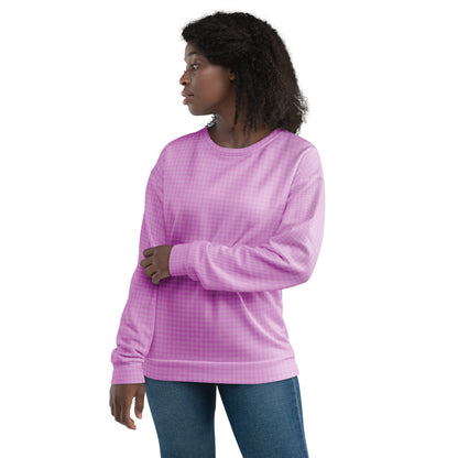 Women's Sweatshirt Pink Houndstooth-Gingham Mix