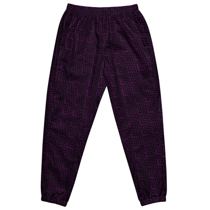 Unisex Track Pants Purple & Black Zig Zag Print