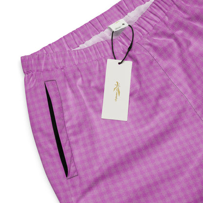 Women's Track Pants Pink Houndstooth-Gingham Mix