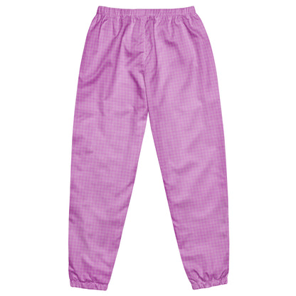 Women's Track Pants Pink Houndstooth-Gingham Mix