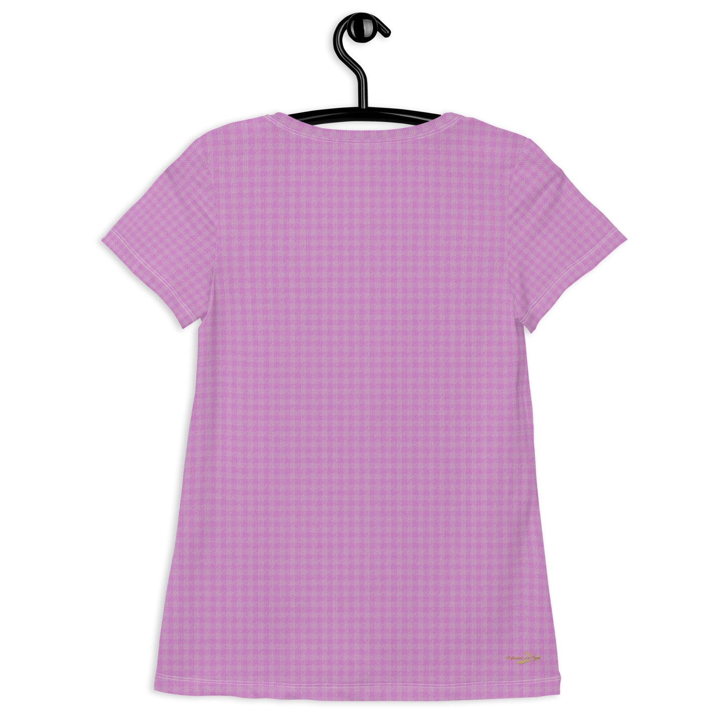 Women's Athletic T-Shirt Pink Houndstooth-Gingham Mix