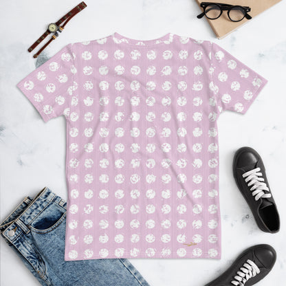 Women's White Polka Dot Pink T-shirt