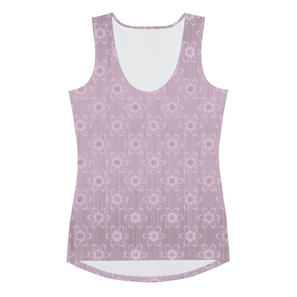 Women's Light Pink Floral Tank Top