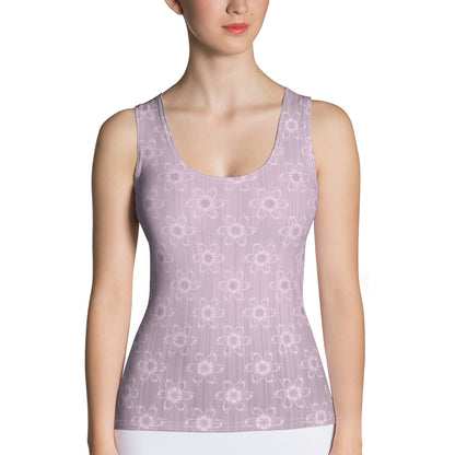 Women's Light Pink Floral Tank Top