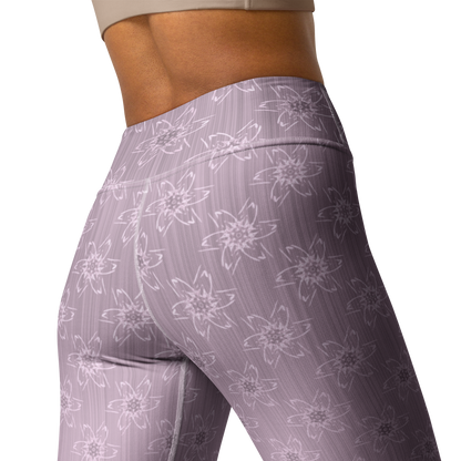 Women's Light Pink Floral Yoga Leggings