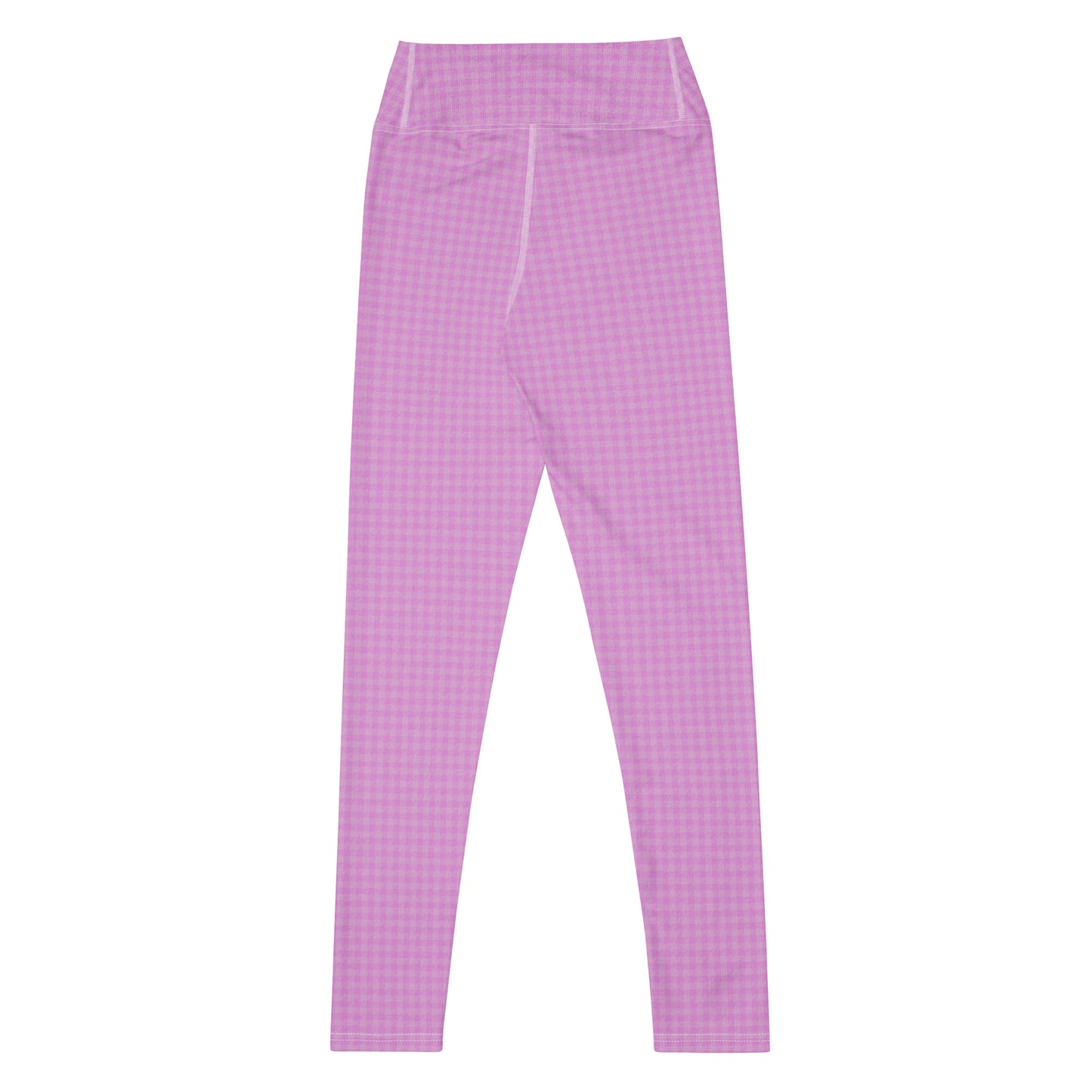 Women's Yoga Leggings Pink Houndstooth-Gingham Mix