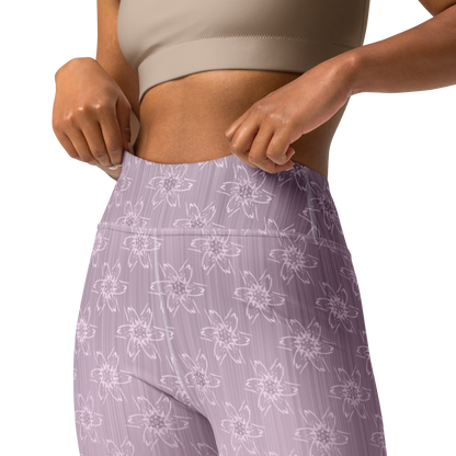 Women's Light Pink Floral Yoga Leggings