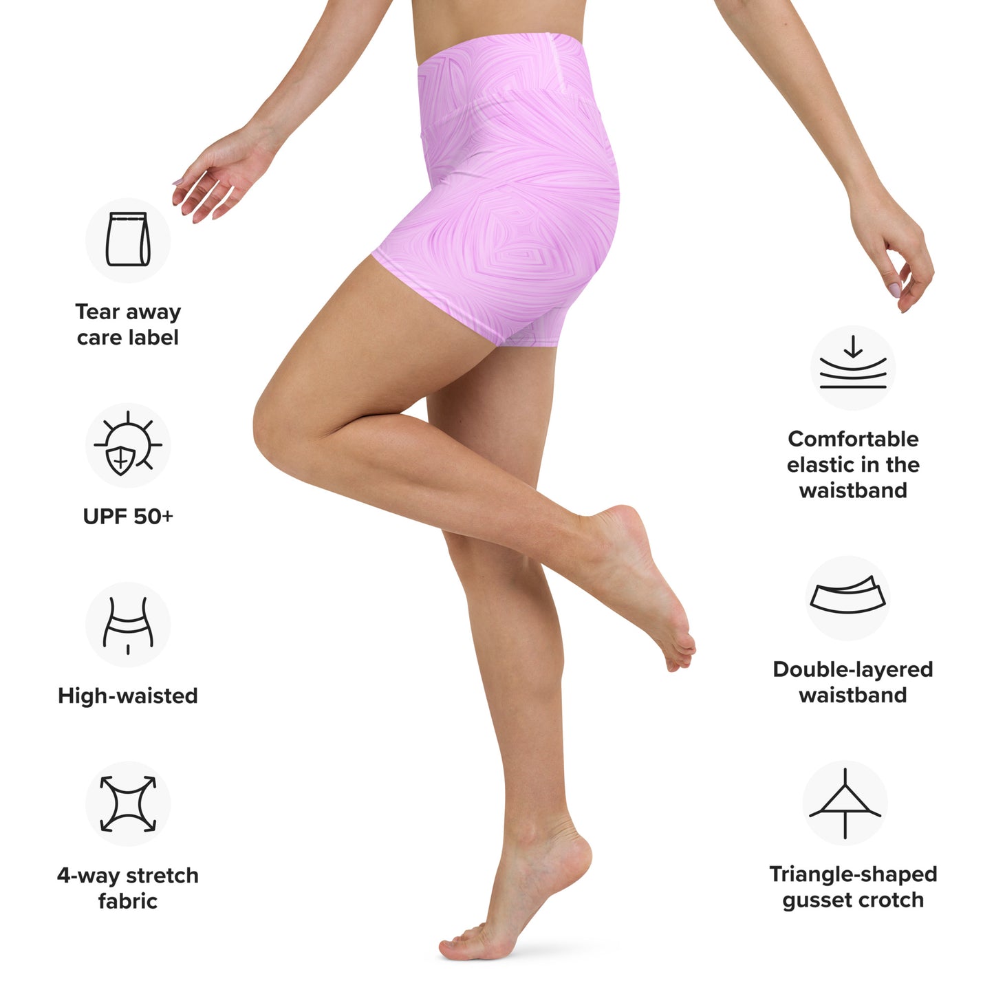 Yoga Shorts Pink Tie-Dye