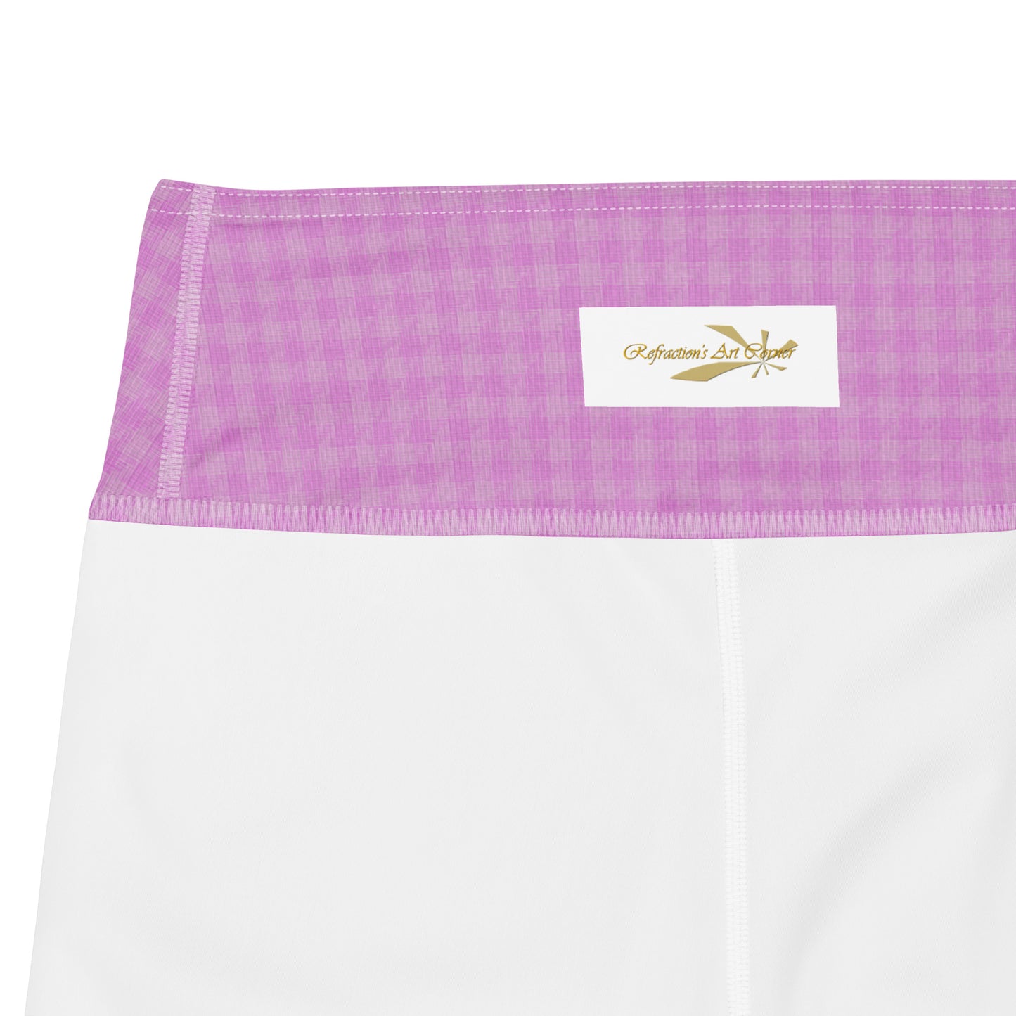 Women's Yoga Shorts Pink Houndstooth-Gingham Mix