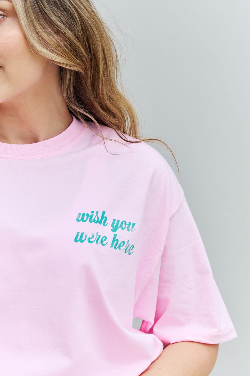 Sweet Claire "Wish You Were Here" Oversized Graphic T-Shirt