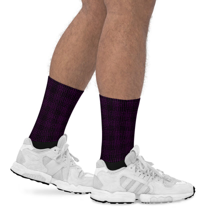 Unisex Socks Black & Purple Houndstooth-Gingham Mix