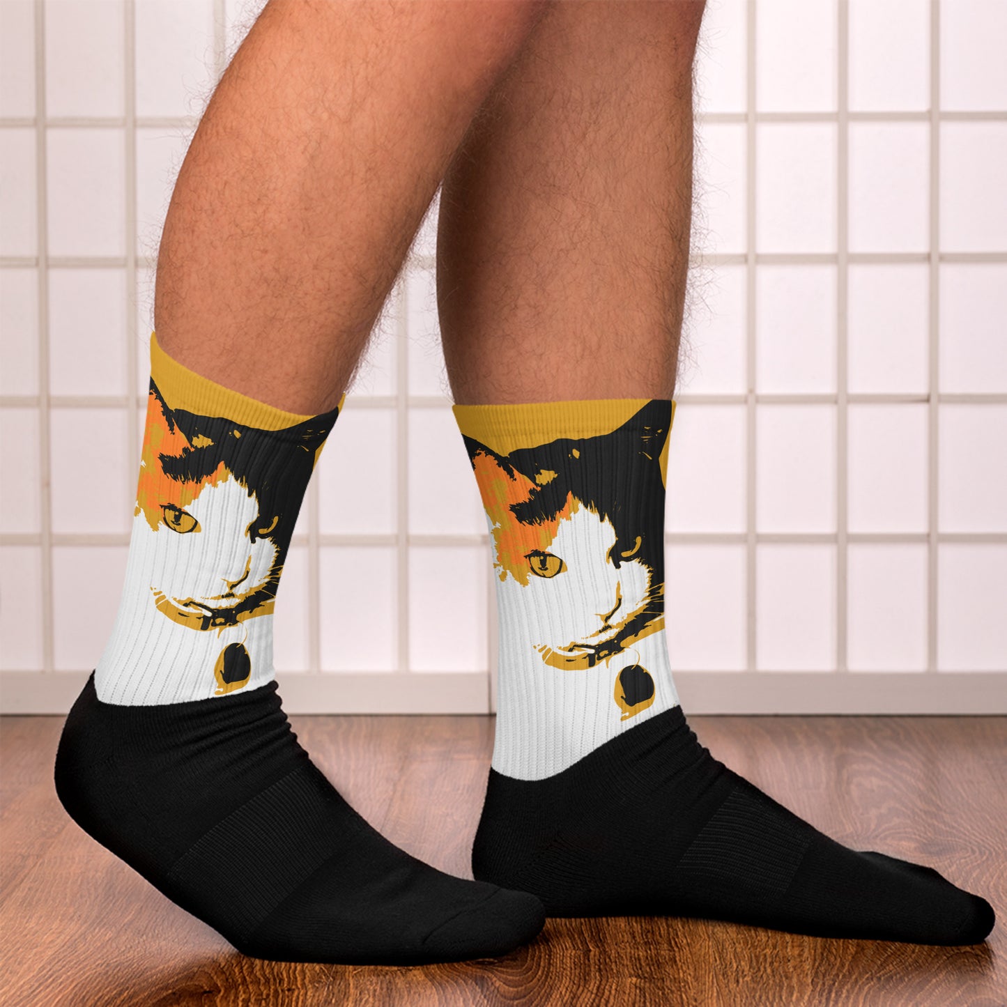 Cat Print Socks - Buttercup