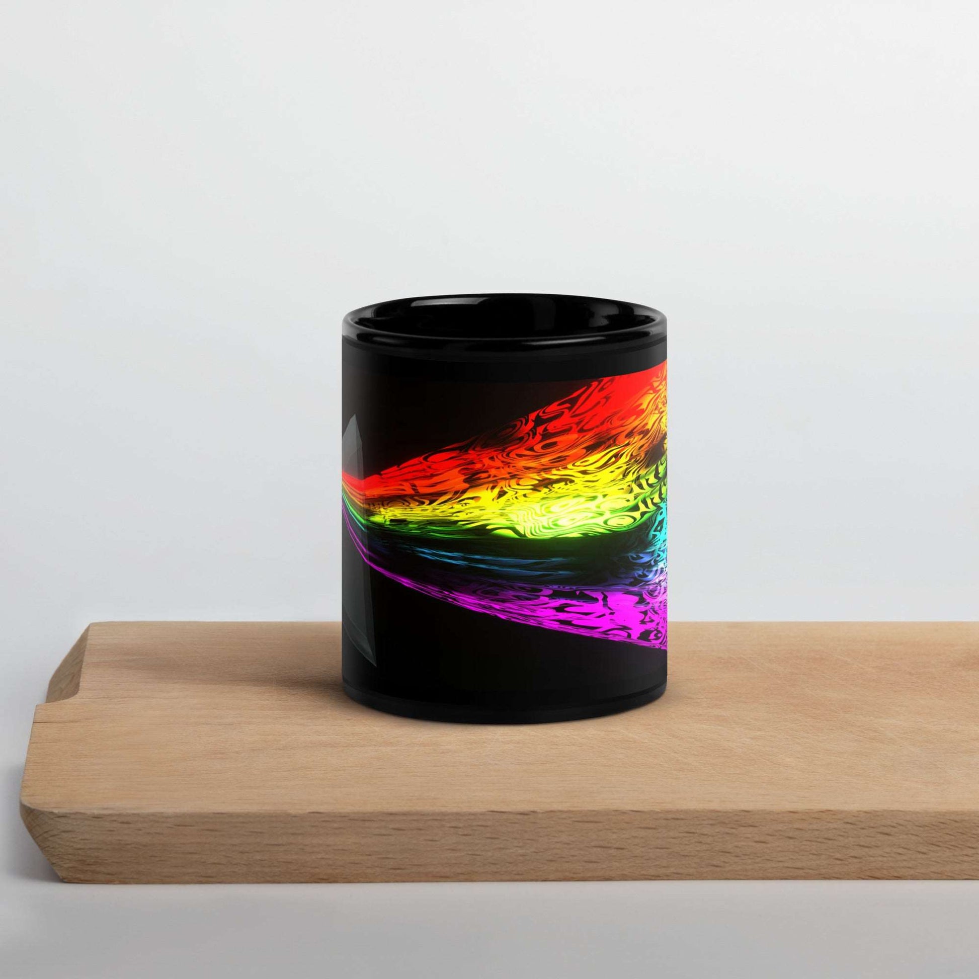 Black Glossy Mug Artistic Refraction