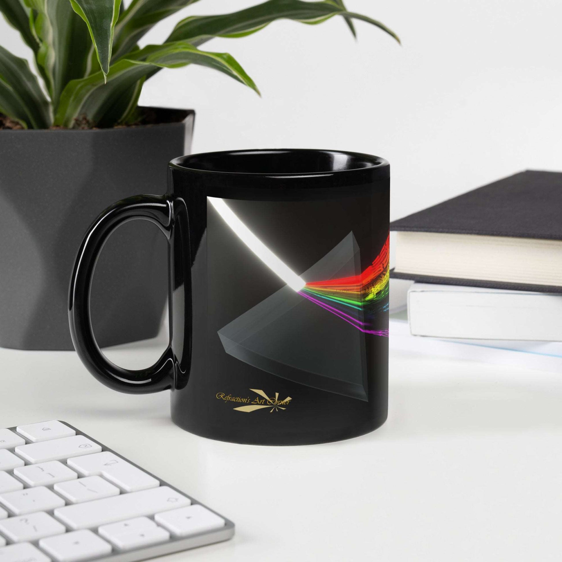 Black Glossy Mug Artistic Refraction