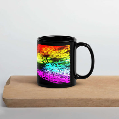 Black Glossy Mug Artistic Refraction