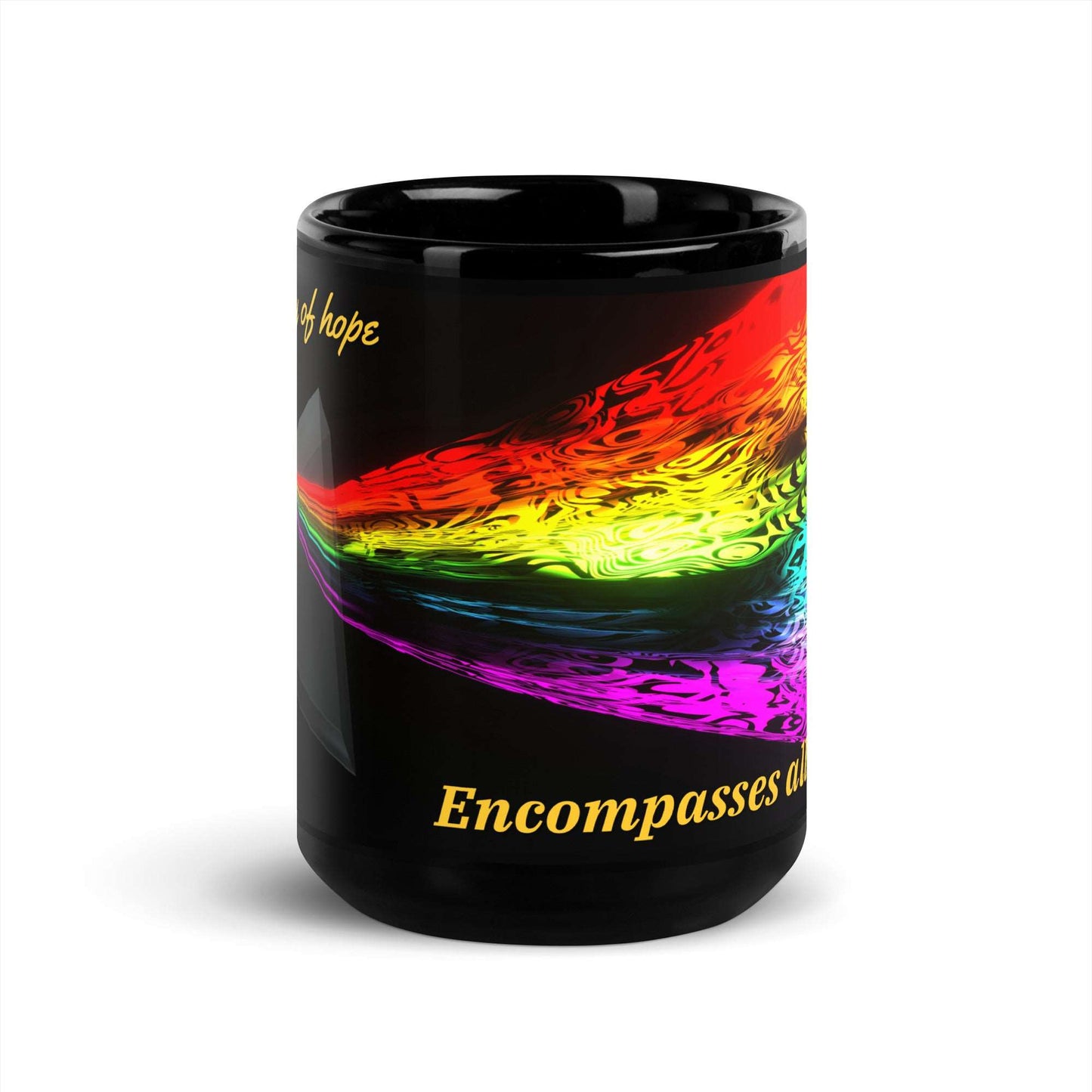 Black Glossy Mug Artistic Refraction - Hope