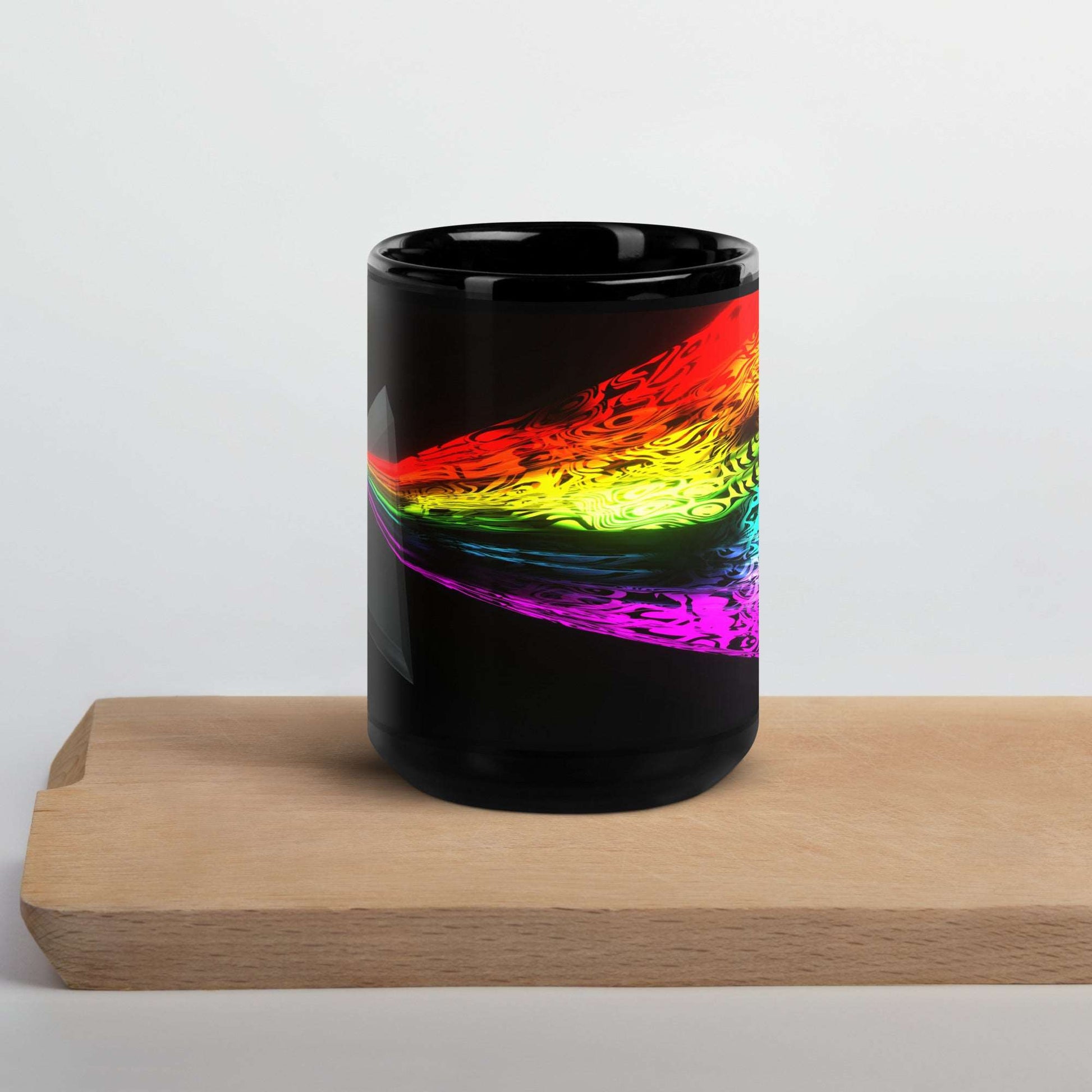 Black Glossy Mug Artistic Refraction