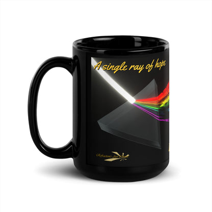 Black Glossy Mug Artistic Refraction - Hope