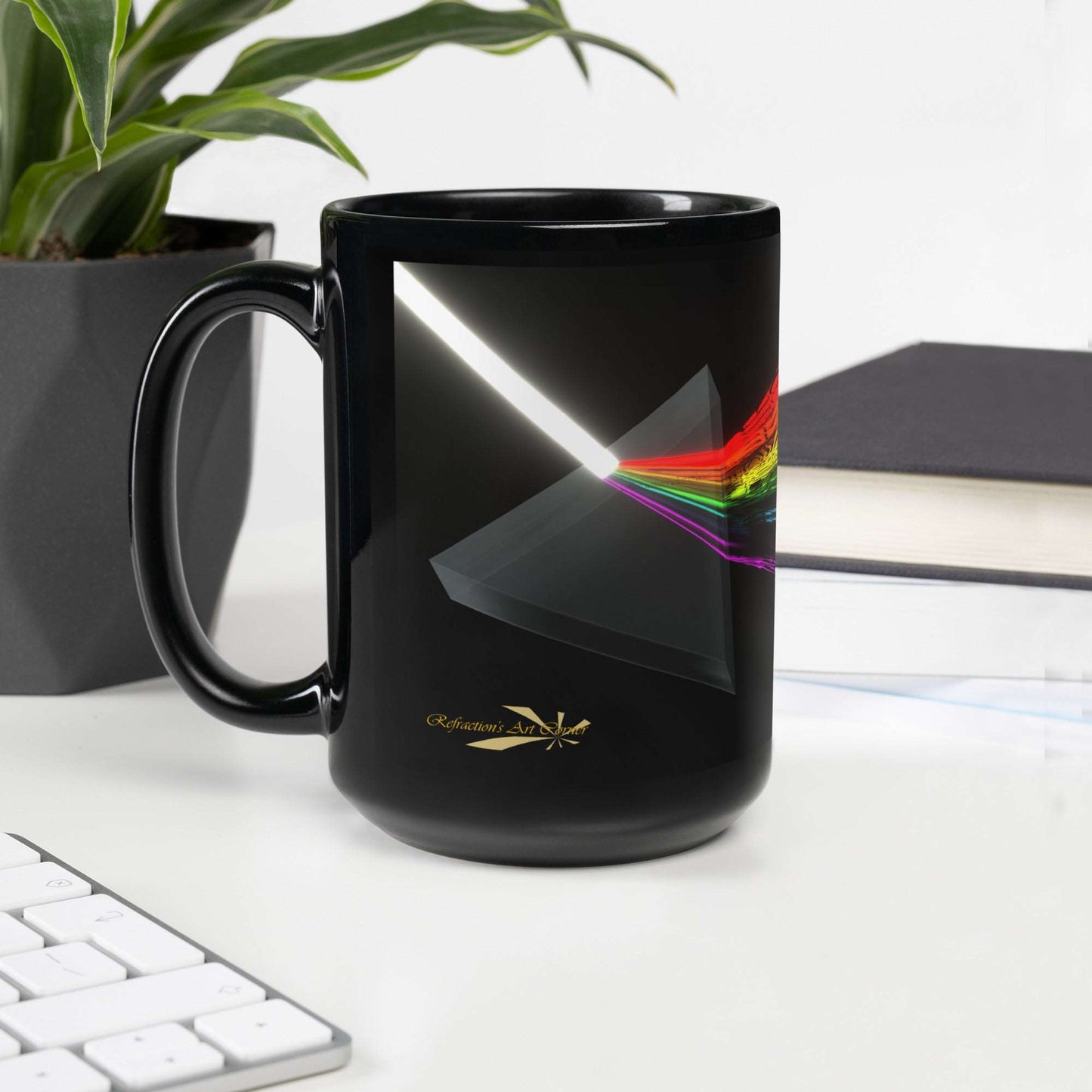 Black Glossy Mug Artistic Refraction