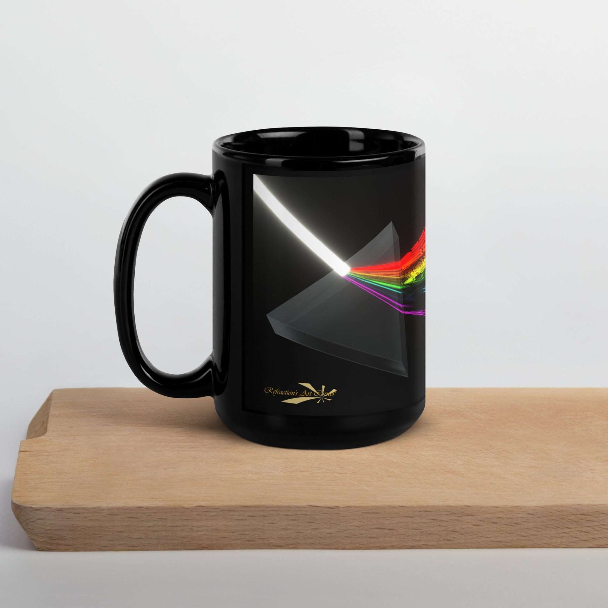 Black Glossy Mug Artistic Refraction