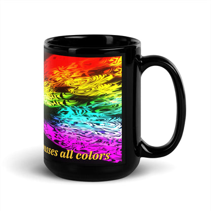 Black Glossy Mug Artistic Refraction - Hope