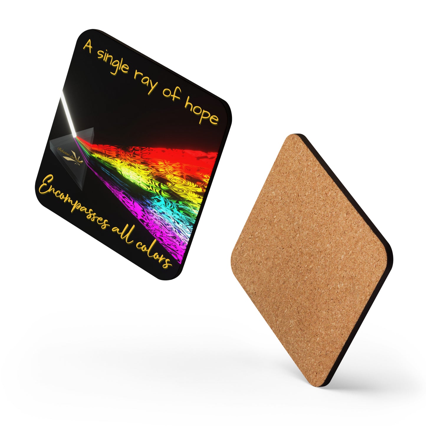 Cork-Back Coaster Artistic Refraction - Hope - Single Piece