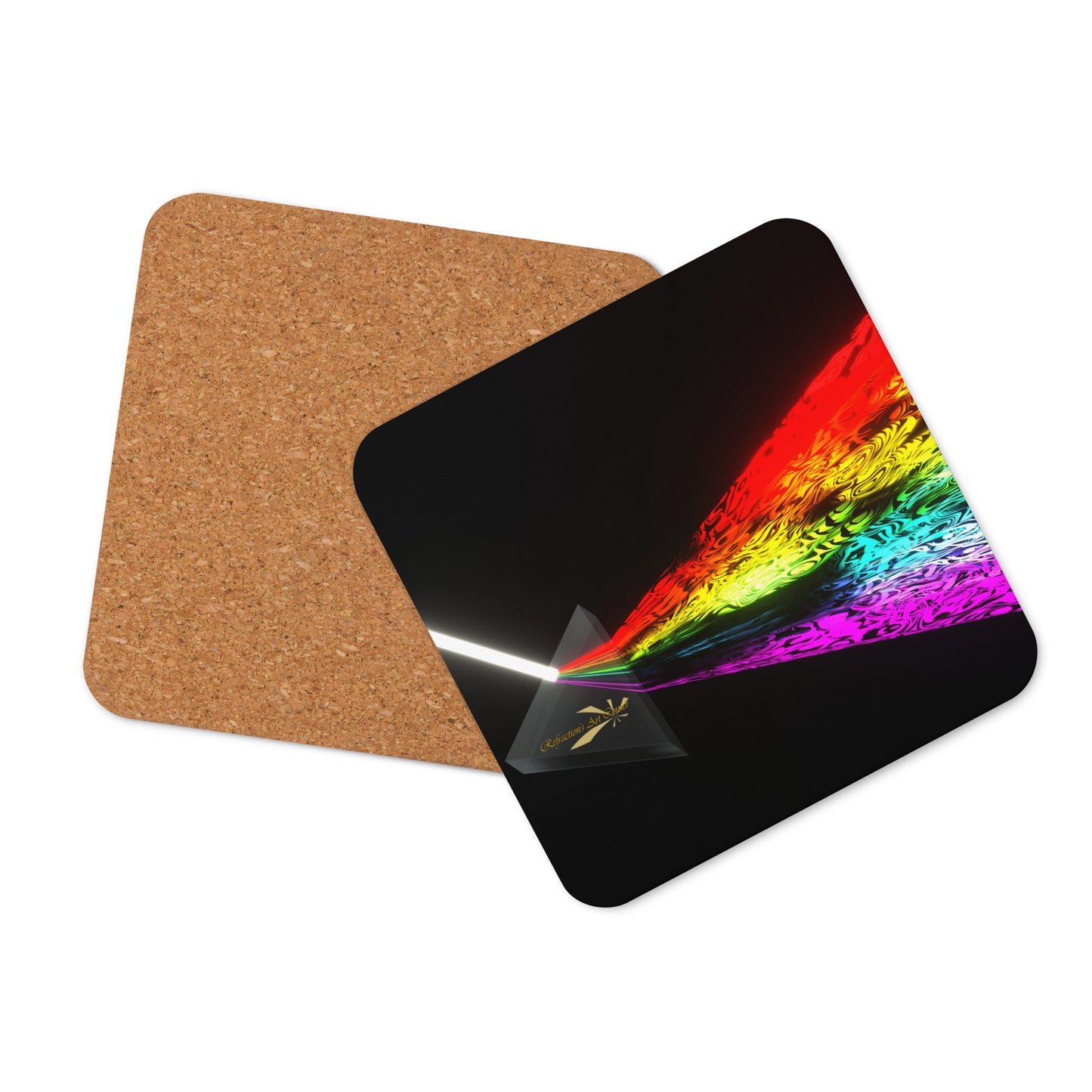 Cork-Back Coaster Artistic Refraction Single Piece