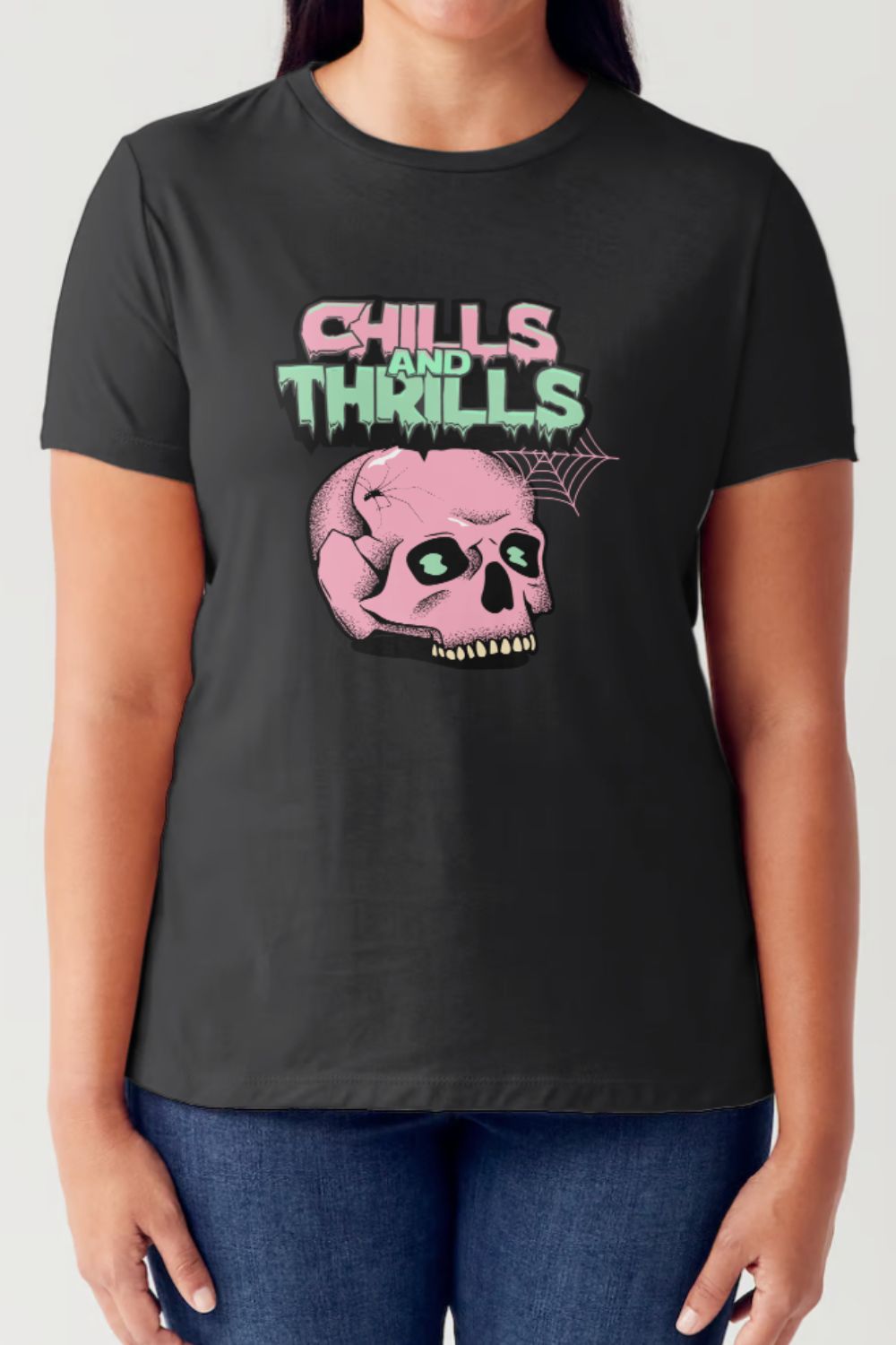 Simply Love Full Size CHILLS AND THRILLS Short Sleeve Tubular T-Shirt