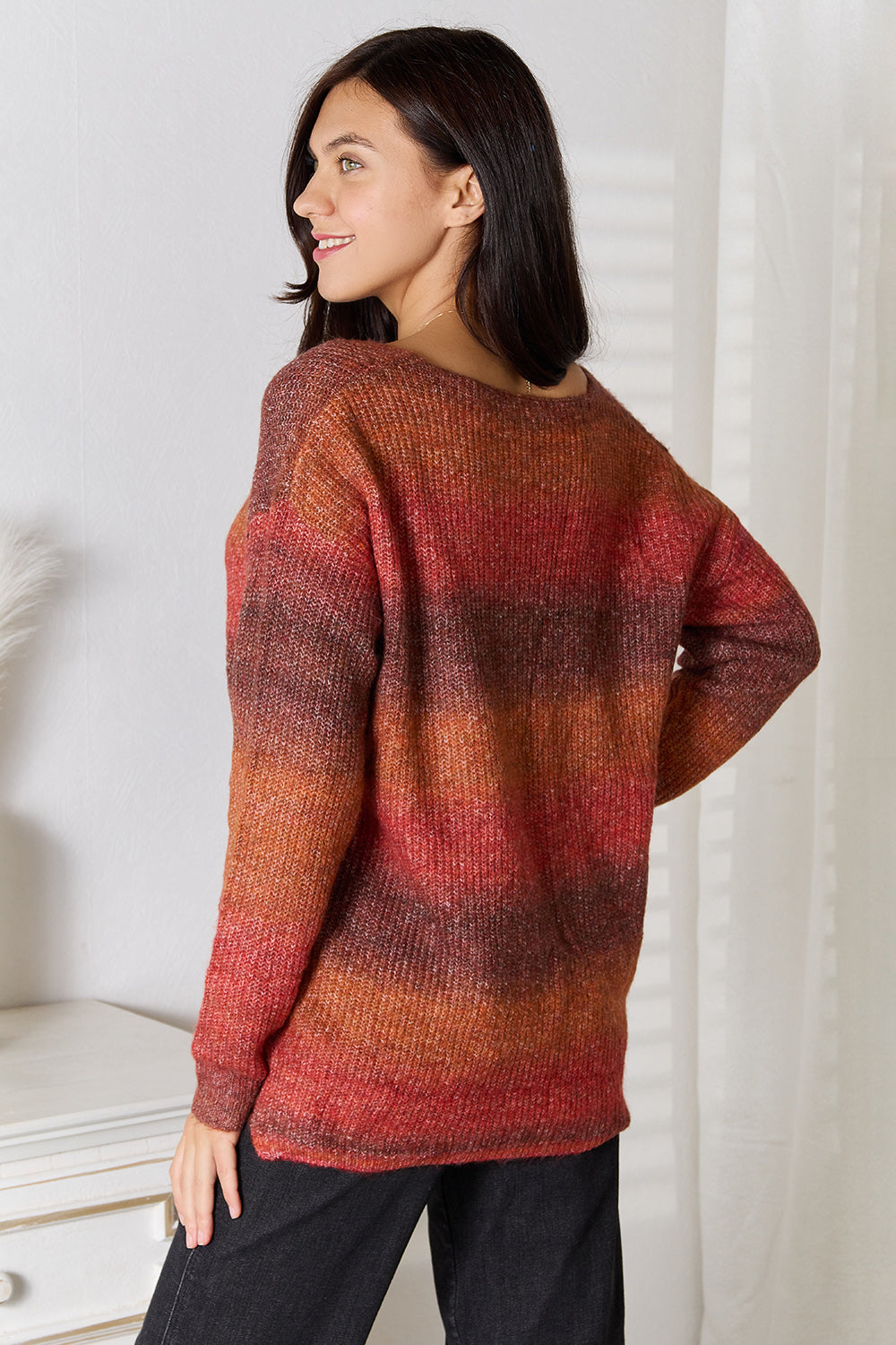 Angel Wings Gradient V-Neck Sweater