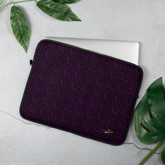 Laptop Sleeve Purple & Black Zig Zag Print