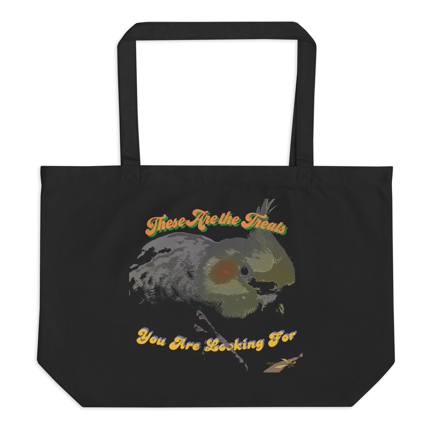 Large Organic Tote Bag Bird Print Parody