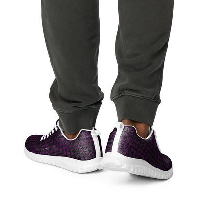 Men’s Athletic Shoes Black & Purple Houndstooth-Gingham Mix