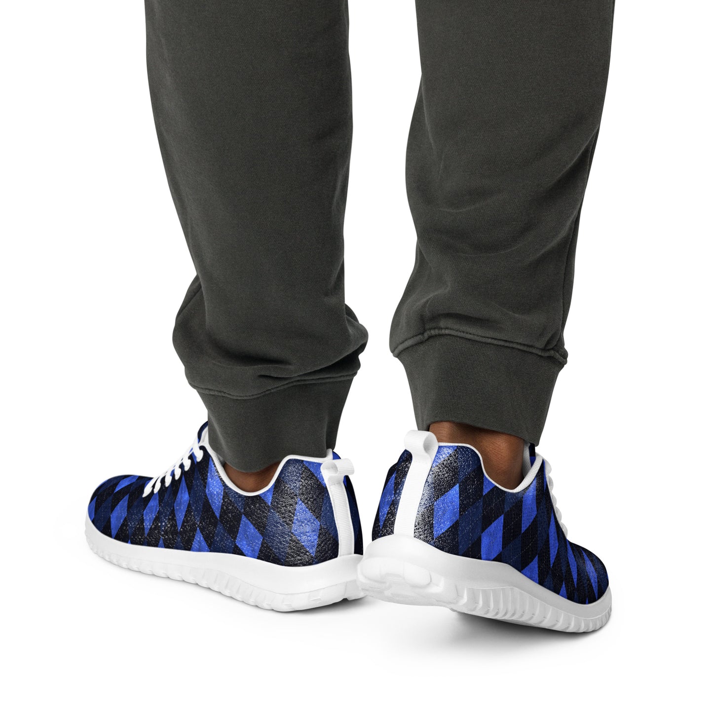 Men’s Athletic Shoes Blue Argyle